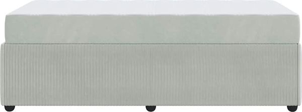 vidaXL Bettrahmen mit Matratze Hellgrau 90 x 190 cm Stoff 3398334 Bild 8