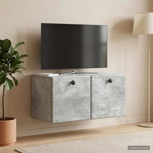 vidaXL Wandmontierter TV-Schrank 59,5 x 31 x 30 cm Betongrau 899218