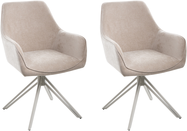 Esszimmerstuhl 2er Set JODAR Stoff Beige