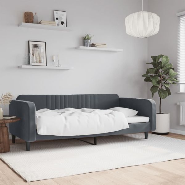 vidaXL Tagesbett Dunkelgrau 90x200 cm Samt 354087
