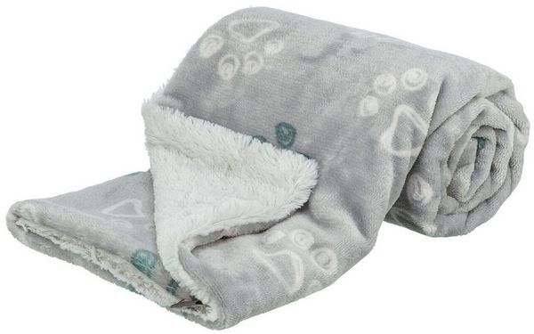 TRIXIE Tierdecke Decke Jimmy Soft - hellgrau - 100 × 70 cm