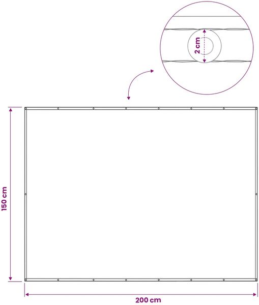 vidaXL Balkon Sichtschutz 150 x 200 cm Stoff mit PU-Beschichtung 42036326 Bild 6