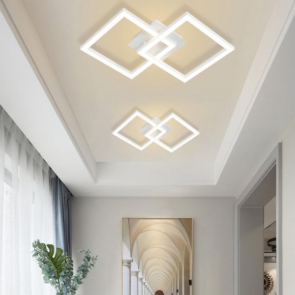 Nettlife LED Deckenleuchte Modern Deckenlampe Wohnzimmerlampe 24W Warmweiss 3000K, Drehbares, Augenschutz, LED fest integriert, Warmweiß, für Wohnzimmer Küche Flur Büro