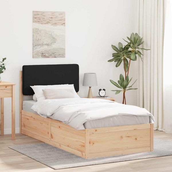 vidaXL Bettgestell mit gepolstertem Kopfteil Schwarz 90 x 200 cm 877656