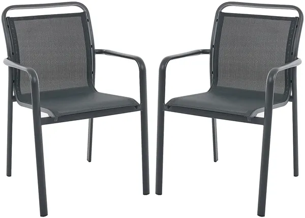 Vente-unique - VELYRA Garden dining set Metall Grau - B 60 cm x H 85 cm x L 57 cm