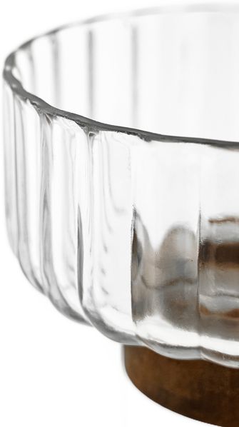 Luana Bowl Medio Glasschale mit Akazienholz - Servier- & Dekoschale, 21x9,5 cm Bild 3