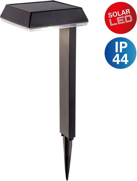 näve LED Solarleuchte Sigi, Tageslichtsensor, LED fest integriert, Warmweiß, Dekoerdspieß, H: 79cm, Dämmerungssensor, schwarz, LED warmweiß
