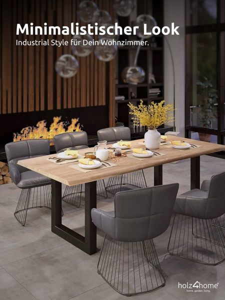 holz4home® Tischgestell Tischbeine aus Metall I Schwerlast Gestell Schwarz pulverbeschichtet