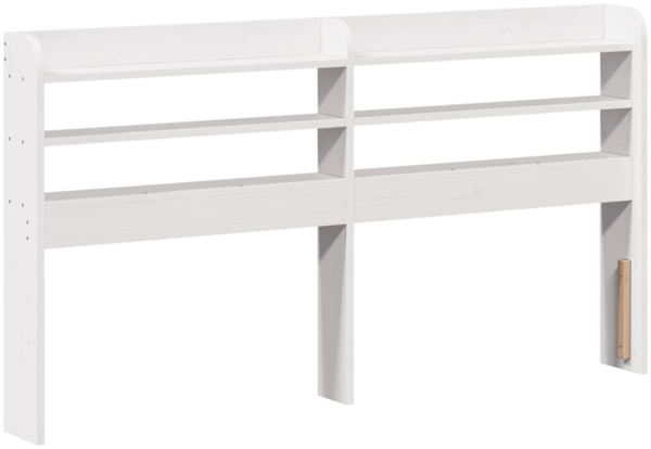 vidaXL Massivholzbett mit Kopfteil Weiß 140x200 cm Kiefer 3307084 Bild 5