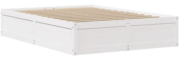 vidaXL Massivholzbett mit Kopfteil Weiß 140x200 cm Kiefer 3307084 Bild 4