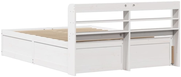 vidaXL Massivholzbett mit Kopfteil Weiß 140x200 cm Kiefer 3307084 Bild 7