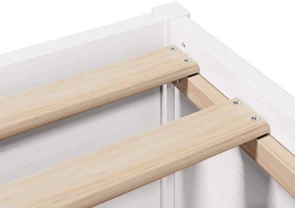 vidaXL Massivholzbett mit Kopfteil Weiß 140x200 cm Kiefer 3307084 Bild 8