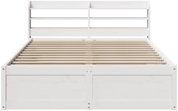 vidaXL Massivholzbett mit Kopfteil Weiß 140x200 cm Kiefer 3307084 Bild 3