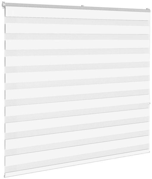 vidaXL Doppelrollo Weiß 160x150 cm Stoffbreite 155,9 cm Polyester 4014767 Bild 3