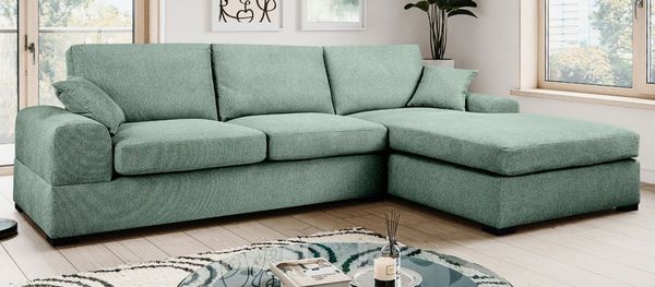 Sofa Novana in petrol L-Form 308 x 186 cm