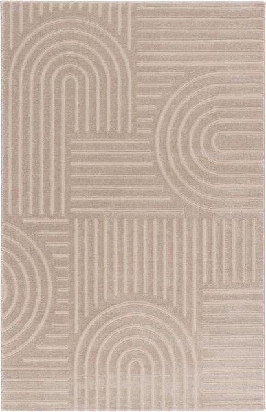 Tesso Living Designteppich LOUIS, Teppich Wohnzimmer, Skandi Design, Zenn, rechteckig, moderner Wohnzimmerteppich, 3-D, schlichte Farben