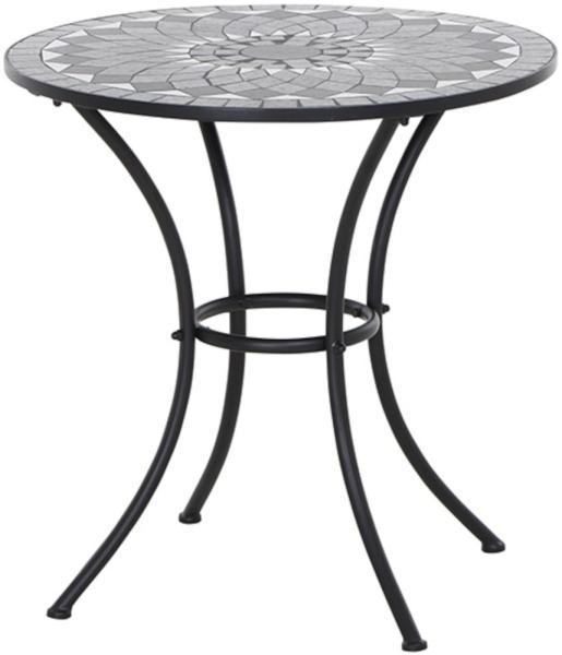 Siena Garden 'Como' Beistelltisch, Stahl, Schwarz/Grau, 70 x 70 x 70 cm