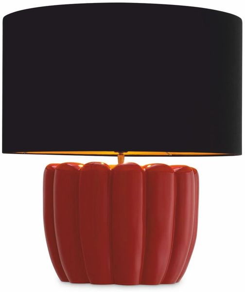 Casa Padrino Luxus Tischleuchte Rot / Schwarz H. 59,5 cm - Luxus Qualität