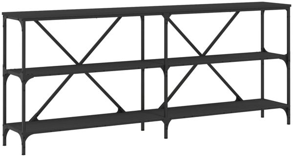 vidaXL Konsolentisch Schwarz 180x30x75 cm Holzwerkstoff und Eisen 832853 Bild 2