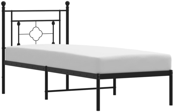 vidaXL Bettgestell mit Kopfteil Metall Schwarz 80x200 cm 374330