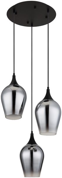 Pendelleuchte, Metall, Glas Rauchfarbe, 3-Flammig Bild 6