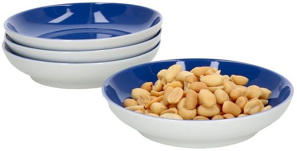 Ritzenhoff & Breker Servierschale 4er Set Schale 13cm flach Indigo-Blau Doppio - Ritzenhoff 64254, Porzellan