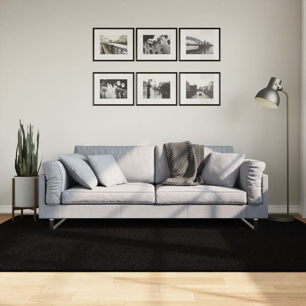 vidaXL Teppich HUARTE Kurzflor Weich und Waschbar Schwarz 160x230 cm 375117