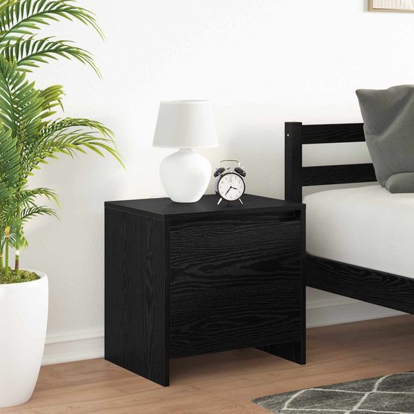 vidaXL Nachttisch Schwarz Eichen-Optik 45 x 34 x 44,5 cm Holzwerkstoff 8000983