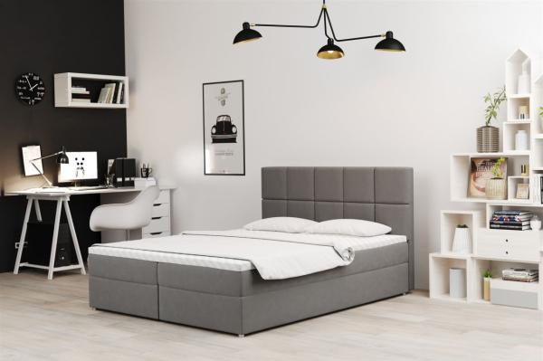 Boxspringbett Schlafzimmerbett FRASCO 120x200cm in Stoff Jasmine Taupe