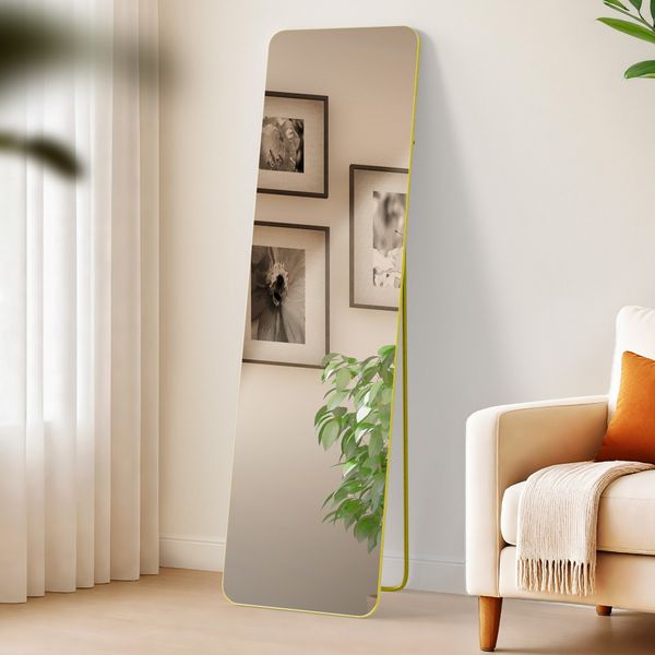 CLP Spiegel Gurnee Standspiegel und Wandspiegel in einem,gold glanz 140x40 cm