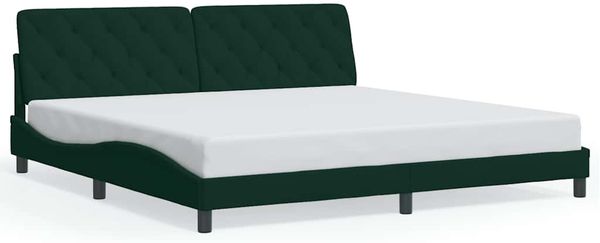 Doppelbett, Bettgestell Modernen ohne Matratze Dunkelgrün 200x200 cm Samt d2405e