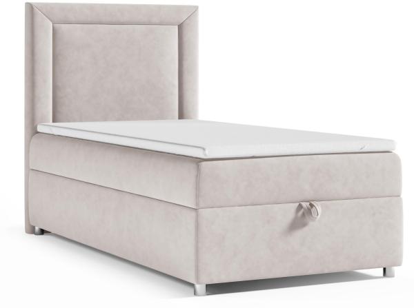 Best for Home Boxspringbett K3 SINGLE mit Bettkasten mit Lieferung (Creme 70x200)