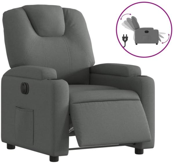 vidaXL Relaxsessel Elektrisch Dunkelgrau Stoff 3204345