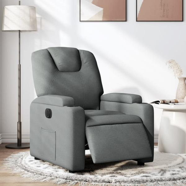 vidaXL Relaxsessel Elektrisch Dunkelgrau Stoff 3204345