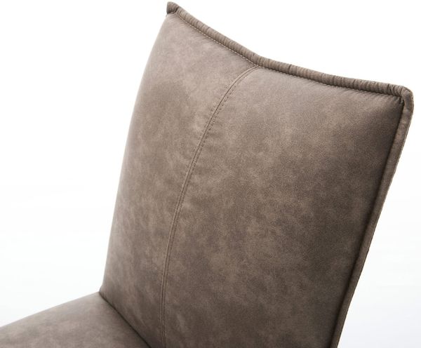 Drehstuhl Lelio-Flex Mikrofaser Taupe Vintage Kreuzgestell breit Graphit 360° drehbar Wippfunktion Taschenfederkern Bild 4