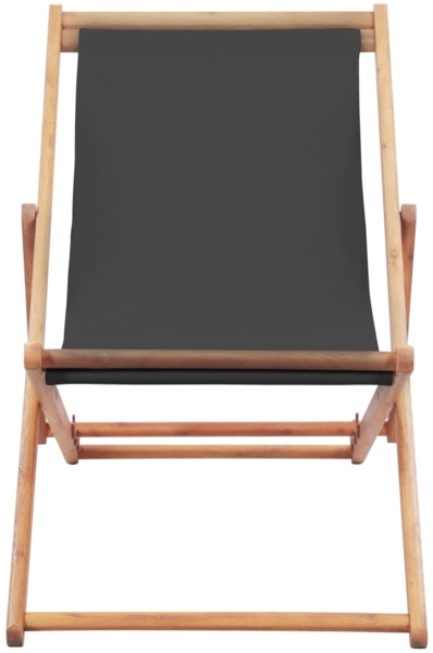 vidaXL Strandstuhl Klappbar Stoff und Massivholz Grau 44001