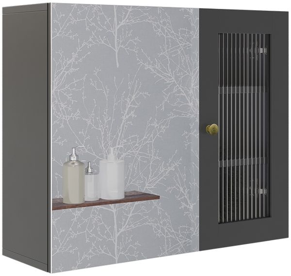 Badspiegelschrank Malte Grau 60 x 50 cm mit Spiegel Vicco