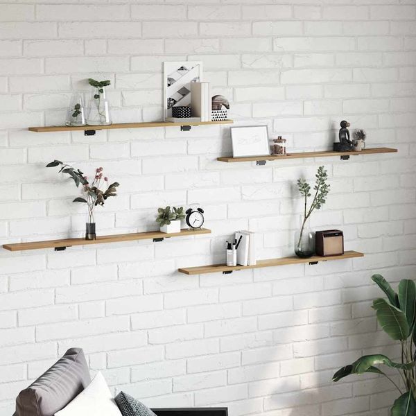 vidaXL Regalbrett 4 pcs Braun 100 x 10 x 1,5 cm Holzwerkstoff 875064