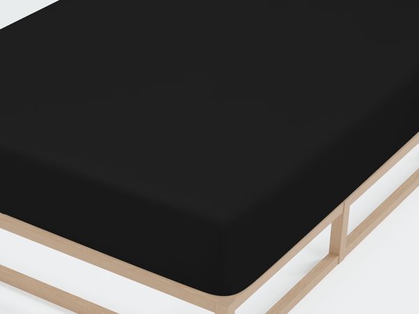 biberna Jersey-Elastic-Spannbetttuch 0077866, schwarz, 1x 140x200 cm - 160x220 cm