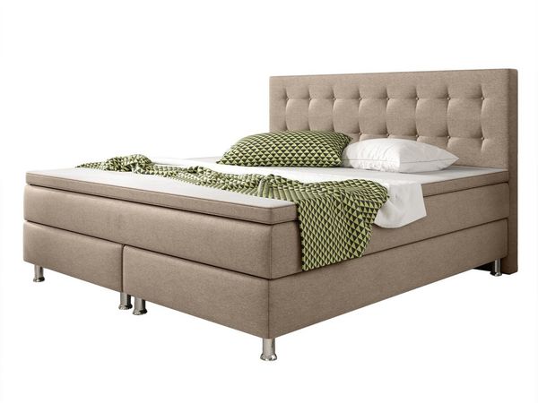 Boxspringbett Köln 140x200 cm Webstoff Muddy