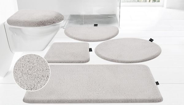 Bruno Banani Badematte Lana, Badvorleger, Badezimmer Teppich, rutschhemmend beschichtet, schnell trocknend, strapazierfähig, fußbodenheizungsgeeignet, Polyacryl, rechteckig, 3-tlg. Hänge-WC Set, Badteppich, Badematten, unifarben, auch als 3 teiliges Se...