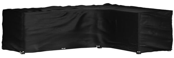 vidaXL Gartenmöbel-Abdeckung in L-Form mit 18 Ösen, Polyethylen schwarz, 285 x 220 x 80 cm