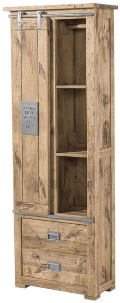 Schrank Mango 70x35x195 whitewash lackiert RAILWAY #384