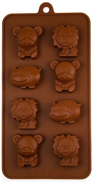 wisefood Silikonform Silikonform Zoo - braun 20x10.5x2cm - 1 Form, (1-tlg)