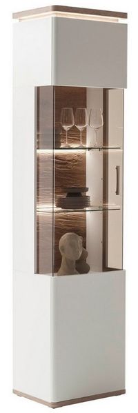 MCA furniture Vitrine Vitrine Palermo, Soft white / Viking Oak, ohne Beleuchtung