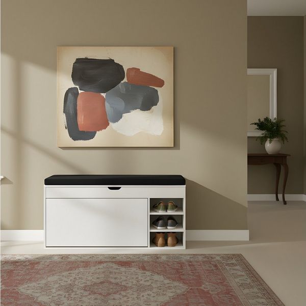 BOXIMO Schuhschrank Schuhschrank mit Sitzfläche und ausziehbaren Regalen GRADIA (Schuhschrank GRADIA mit Sitzbank)