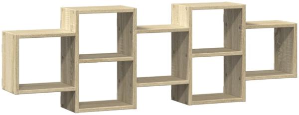 vidaXL Wandregal Sonoma-Eiche 129x18x42 cm Holzwerkstoff 853220