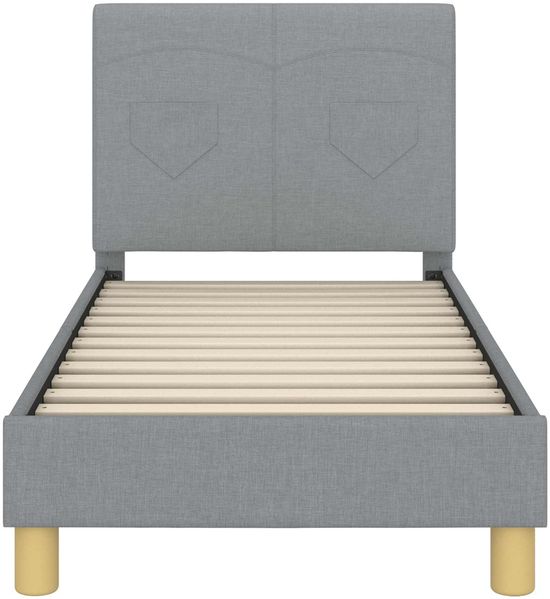 vidaXL Kinderbettgestell mit Kopfteil Hellgrau 70 x 140 cm Stoff 42010979 Bild 5