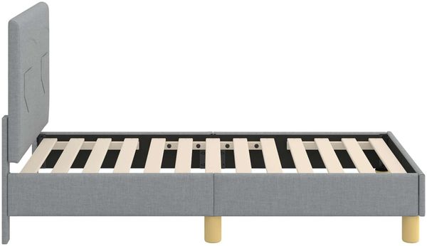 vidaXL Kinderbettgestell mit Kopfteil Hellgrau 70 x 140 cm Stoff 42010979 Bild 6