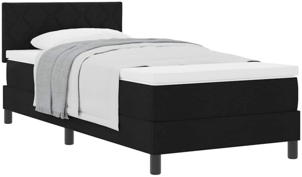 vidaXL Boxspringbett mit Matratze Schwarz 100 x 200 cm Stoff 3338743 Bild 2